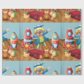 Clown und Spielwaren-Packpapier Geschenkpapier (Flach)