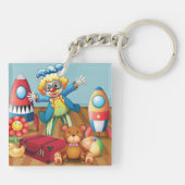 Clown und Spielzeug-Schlüsselanhänger Schlüsselanhänger (Rückseite)