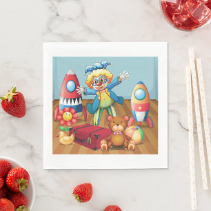 Clown und Spielzeugpapier Napkins Serviette