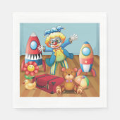 Clown und Spielzeugpapier Napkins Serviette (Vorderseite)