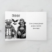 Clown- und Zombie-Halloween-Farbseite Karte (Innenseite)