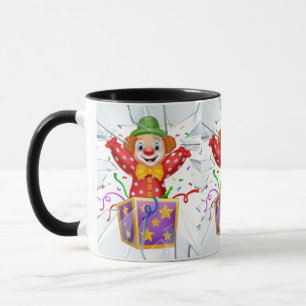Clown unter dem kaputten Fenster Tasse