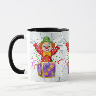 Clown unter dem kaputten Fenster Tasse