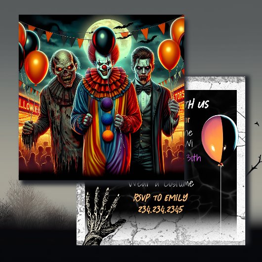 Clown, Vampire und Zombie-Halloween-Party