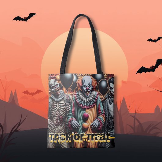 Clown, Vampire und Zombie Halloween Trick oder Tre Tasche