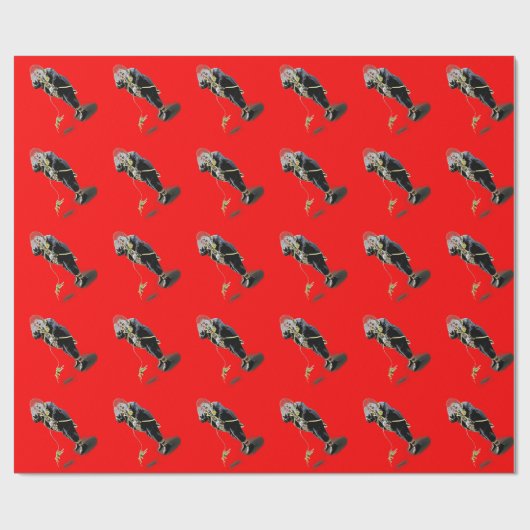 Clown Walking a Rubber Chicken Geschenkpapier (Flach)