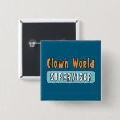 Clown-Welt-Aufseher Button (Vorne & Hinten)