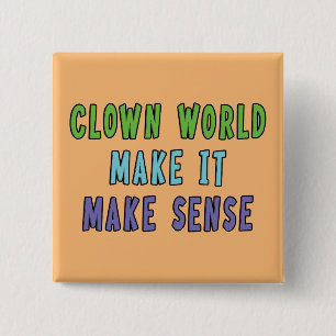 Clown Welt Button