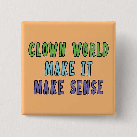 Clown Welt Button (Vorderseite)