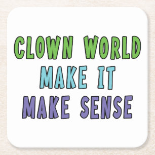 Clown Welt Rechteckiger Pappuntersetzer