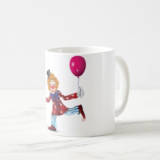 Clown With A Balloon Mug Kaffeetasse (VorderseiteRechts)