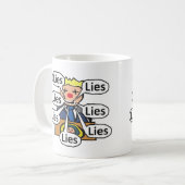 Clown World Lies Kaffeetasse (Vorderseite Links)
