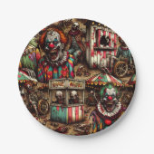 Clown Zombie Halloween Pappteller (Vorderseite)