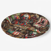 Clown Zombie Halloween Pappteller (Schrägansicht)