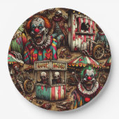 Clown Zombie Halloween Pappteller (Vorderseite)