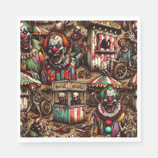 Clown Zombie Halloween Serviette (Vorderseite)
