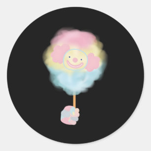 Clowncotton Candy Runder Aufkleber