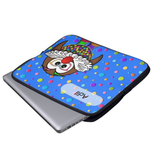 Clowneule Laptopschutzhülle (Vorne Knopf)