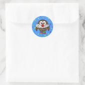 Clowneule Runder Aufkleber (Tasche)