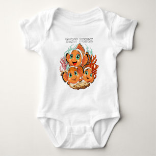 Clownfisch Cartoon süß Familie Unterwasser Baby Strampler