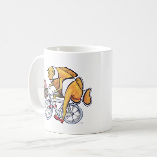 Clownfisch Fahrradfahren Kaffeetasse (Vorderseite Links)