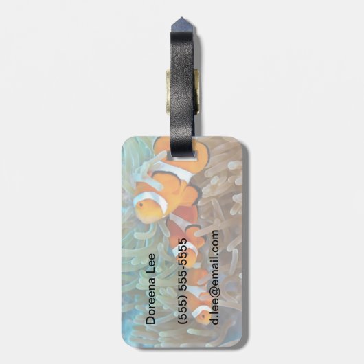 Clownfisch Gepäckanhänger (Rückseite vertikal)