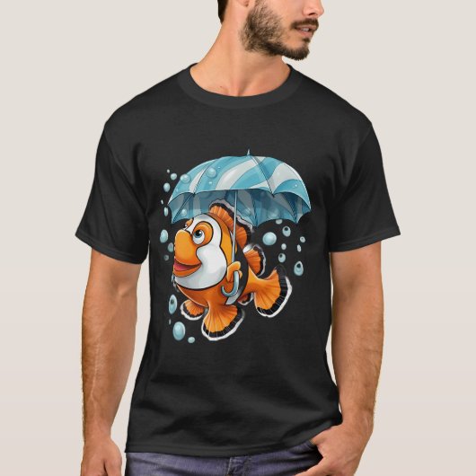 Clownfisch hält einen Regenschirm T-Shirt (Vorderseite)