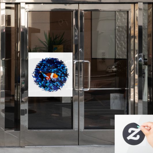 Clownfisch im Anemon Fensteraufkleber (Büro Tür)