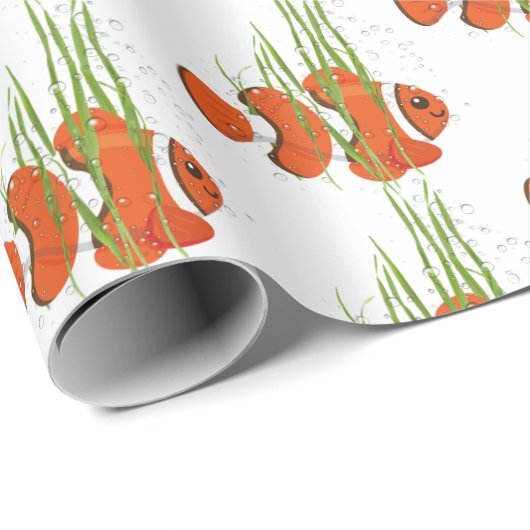 Clownfisch in Algen Geschenkpapier (Rolleneckpunkt)