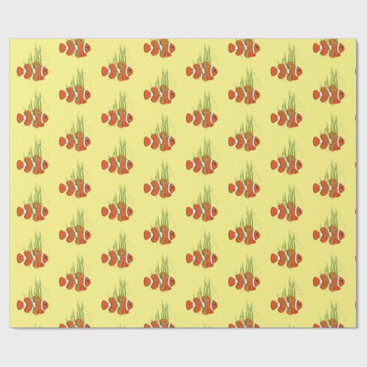 Clownfisch in Algen Geschenkpapier (Flach)
