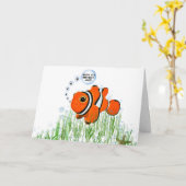 Clownfisch in Algen zum 4. Geburtstag Karte (Gelbe Blume)