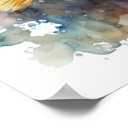 Clownfisch in Aquarellplakatform Poster (Ecke)