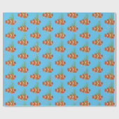 Clownfisch in Blasen und Algen Geschenkpapier (Flach)