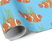 Clownfisch in Blasen und Algen Geschenkpapier (Rolleneckpunkt)
