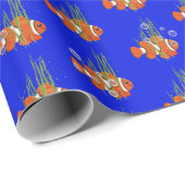 Clownfisch in Blasen und Seetang Geschenkpapier (Rolleneckpunkt)