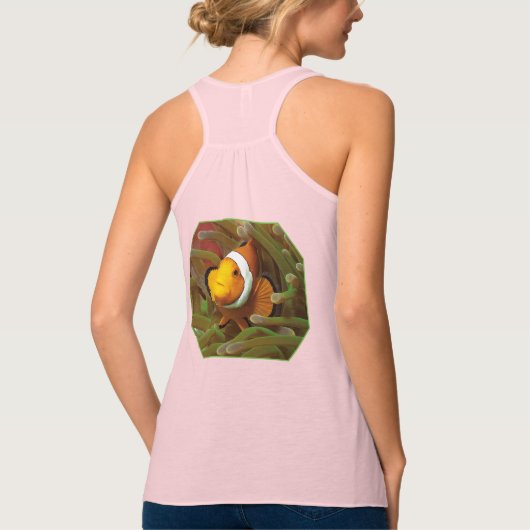 Clownfisch in grüner Anemone. Fotodesign | Tank Top (Rückseite)