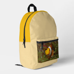 Clownfisch in grüner Anemone. Korallenriff Raja Am Bedruckter Rucksack