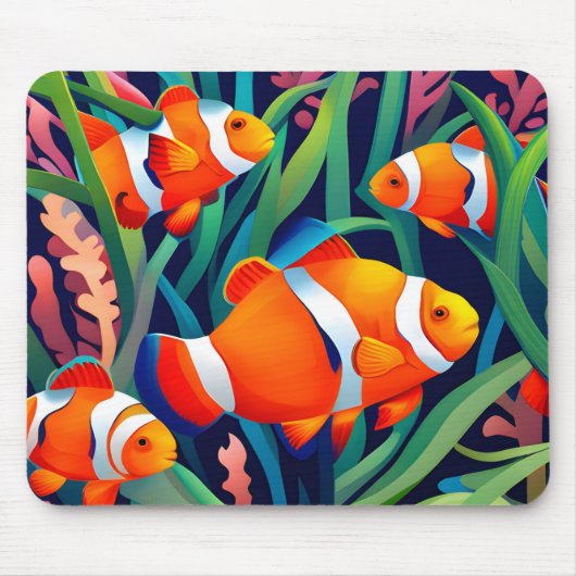 Clownfisch in Meeresalgen Mousepad (Vorne)