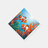 Clownfisch in Meeresalgen Serviette (Ecke)
