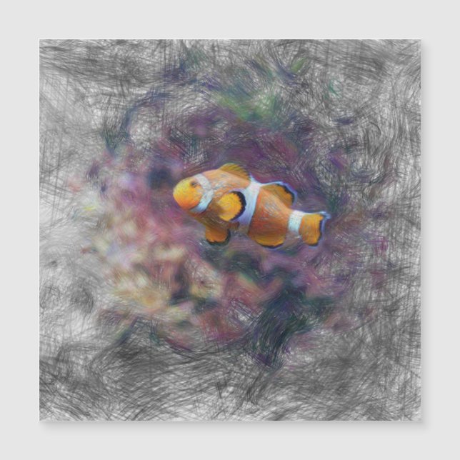 Clownfisch Magnetkarte (Vorderseite)