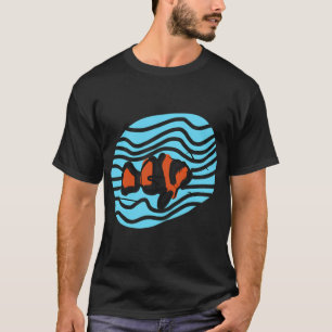 Clownfisch Meer Linien minimalistischer Biologe T-Shirt