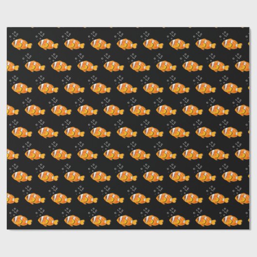 Clownfisch mit Blasen Geschenkpapier (Flach)