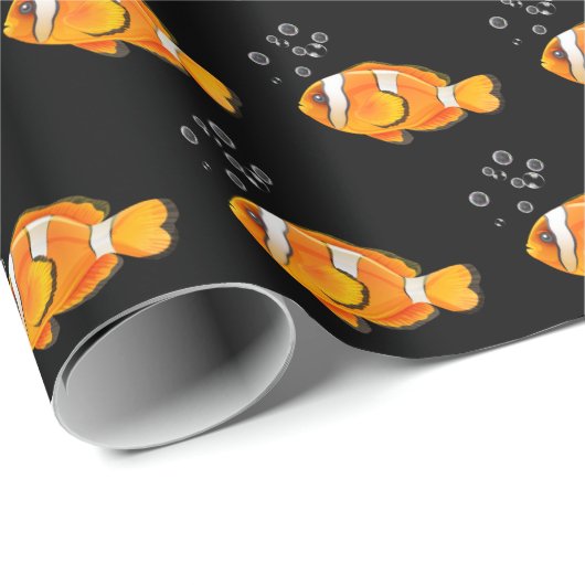 Clownfisch mit Blasen Geschenkpapier (Rolleneckpunkt)