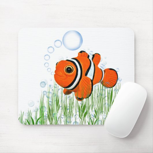 Clownfisch mit Blasen Mousepad (Mit Mouse)