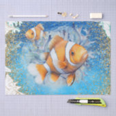 Clownfisch Muschel Wasserfarbe Seidenpapier (Handwerk)