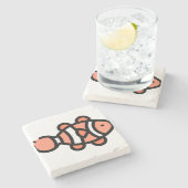 Clownfisch Steinuntersetzer (Seitenansicht)