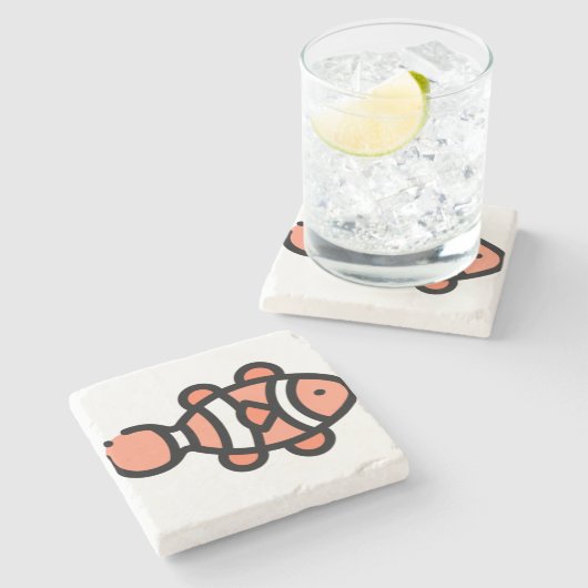 Clownfisch Steinuntersetzer (Seitenansicht)