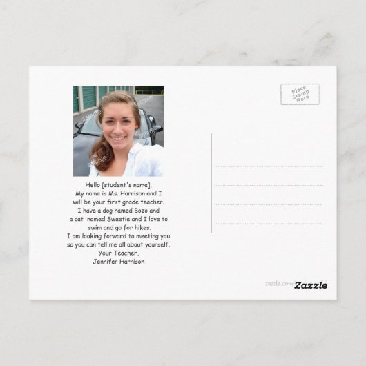 Clownfisch-Student Begrüßungslehrer-Fotokarte Postkarte (Rückseite)