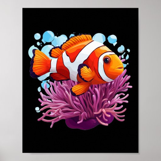 Clownfisch tanzen im Meeresanemon Poster (Vorne)