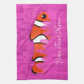 Clownfisch und schöner rosa Anemon Geschirrtuch (Vertikal)